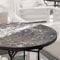 K&L Wall Art Bedruckte Glas Tischplatte Naturstein Marmor schwarz Glasplatte Couchtisch Rund Stein Beistelltisch Bedruckt