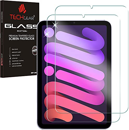 TECHGEAR 2 Pack GLASS Screen Protectors for iPad Mini 7 (2024, A17 Pro, 7th Generation), Mini 6 (2021, 6th Generation) [9H Toughness] [HD Clarity] [Scratch-Resistant] [No-Bubble] 8.3 Tempered Glass