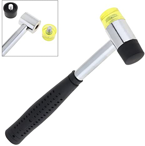 Bossram Martello Antirimbalzo, Martello di Gomma Doppio Lavoro Vetro Finestra, Nylon con Testa Rotonda e Impugnatura Antiscivolo 25mm
