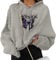 ORANDESIGNE Damen Sweatshirt Pullover Teenager Mädchen Hoodie Herbst Winter Hoodie Frauen Pullover Oberteile Langarmshirt Kapuzenpullover Mode Bequem Casual Pulli mit Kordel und Taschen A Grau XS