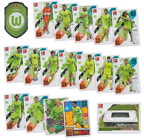 Match Attax Fußball Bundesliga 2021/2022 - Wolfsburg Sammelkarten Set - 18 Karten inkl. Stadion Club u.a.