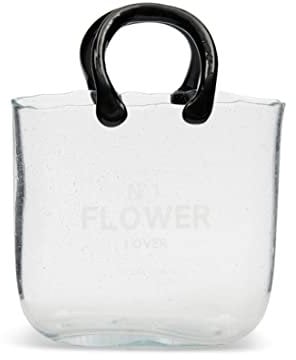 Riviera Maison - Vase, Blumenvase - RM Tiny Bag Vase - Glas - Farbe: klar, schwarz Vase, Blumenvase - RM Tiny Bag Vase - Glas - Farbe: klar, schwarz - (LxBxH) 19,5 x 11 x 24 cm