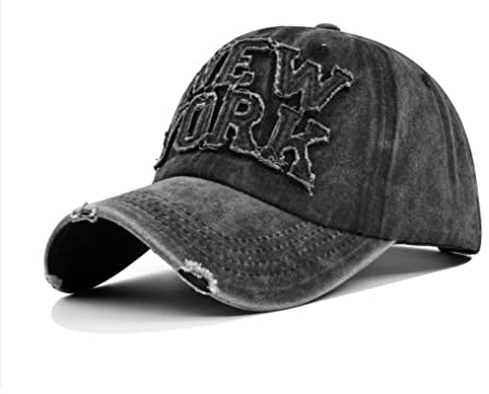 XibeiTrade Vintage New York NY Baseballkappe Herren Damen Sport Outdoor Casual Sonne Baumwolle Hut, Schwarz , M/L