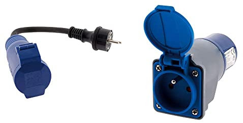 Zenitech Adaptateur compact sans câble Femelle 16A 2P+T en Mâle CEE17 pour CAMPING, NAUTISME…