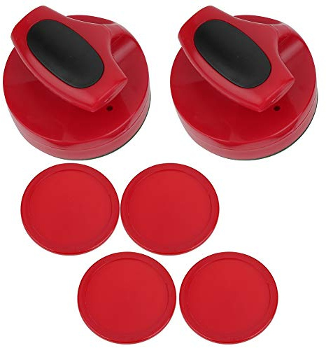 VGEBY Air Hockey Drücker, 94 Mm Slider Drücker Set ABS Air Tischhockey Spiel Drücker Set Air Hockey mit 4 Pucks Zubehör Große Größe Rot Arcade & Tischspiele Air Hockey Drücker