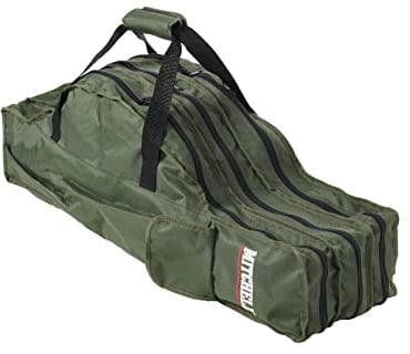 Mitchell GT Pro tragbare Canvas-Angelrutentasche – Angeltasche für Angelruten und Rollensets, Organizer-Tasche für Angelzubehör, grüne Tragetasche für Ruten und Rollen, grün
