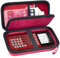Grafikrechner-Tasche für Texas Instruments TI-84 Plus/TI-83 Plus CE Farbrechner, Aufbewahrungshalter für TI-89/Casio fx-9750GIII für TI-30XS für Kabel, Stifte, Bleistift, Rot
