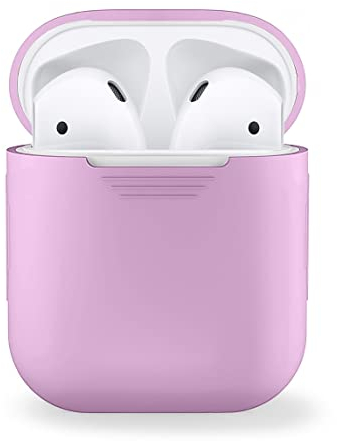 MyGadget Estuche de Silicona Suave Compatible con Apple Airpods 1 y 2 Generación - Funda Protectora para Auricolares - Case Anti arañazos - Lavanda