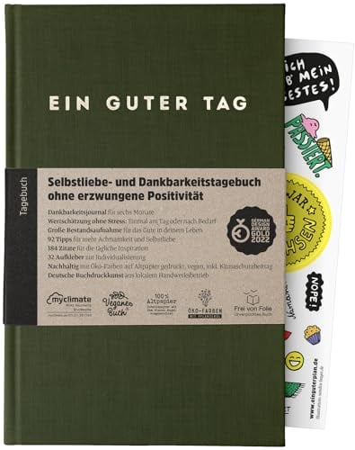 Ein guter Tag, Selbstliebe- und Dankbarkeitstagebuch. Nur 5-6 Minuten am Tag. Für Dankbarkeit, Achtsamkeit, Journaling, Tagebuch (Wald)