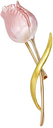Broche élégante en forme de tulipe rose - Fleur - Broche de beauté - Broche de mariée - Corsage - Bouquet de fleurs - Bijoux - Cadeau de Noël - Saint Valentin