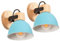 iDEGU 2 Stücke Wandleuchten Innen Vintage Wandlampe aus Holz und Eisen Industrie Design Lampe Retro Wandstrahler Verstellbare Deckenleuchte Wandspot Wohnzimmer Schlafzimmer Küche (Blau)