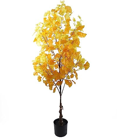Leaf Design UK Plantes et Arbres tropicaux artificiels 150 cm Jaune