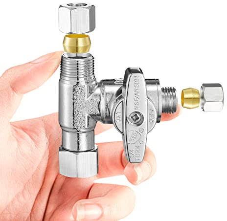 Fridge Water Line Kit Connector - Refrigerator Ice Maker Water Line Splitter, Also Available for Ice Maker Outlet Box, Drinking Water Faucet, Water Filtration System(1/4-3/8-3/8)