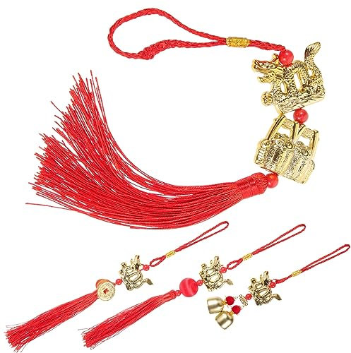 YARNOW 4pièces Décorations du Nouvel an Chinois Ornement De Dragon Chinois Pendentif Intérieur Mural Décoration Suspendue De Porte Pendentif De Voiture Forme De Dragon