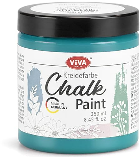 Viva Decor Chalk-Paint - Sea Soul - Grün 250ml - Kreidefarbe für Möbel, Wand und Deko, Mattes Finish, Hochpigmentiert, Ideal für Shabby Chic & Vintage Look für Holz und andere Oberflächen