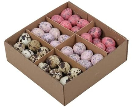 RiloStore 72 STK Wachteleier Natur Rosa Altrosa pink braun Mix n74 ausgeblasen Naturdeko Ostereier Osterschmuck Basteln Dekoration Ostern Deko Eier Wachteln Dekoeier Osterdeko