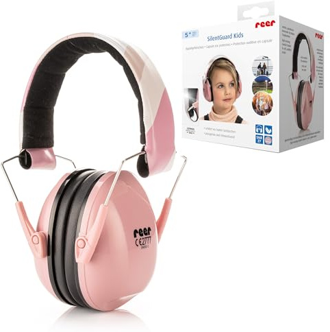 Reer SilentGuard, paraorecchie per bambini, unisex, rosa, taglia unica, Colore: rosa., Taglia unica