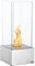 HOMCOM Chimenea de Bioetanol de Suelo 25x25x60 cm Capacidad de 0,4 L Combustión de 2 Horas Estufa de Bioetanol de Acero Inoxidable para Interior Plata