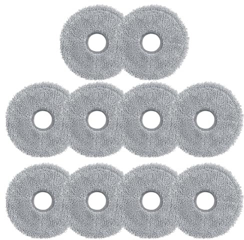 Donkivvy Paquete de 10 almohadillas de microfibra para fregona compatibles con Cecotec Conga 11090 Spin Robot Aspiradoras
