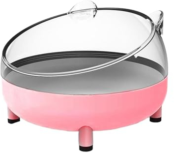 rockible Haustier Hamster Badezimmer, Sandbad Container Toilette, Hamster-Sandbad Behälter, Hamstertoilette und Sandkasten, Transparente Hamster Badebox für Igel, Chinchilla, Ratte, Rennmaus, ROSA