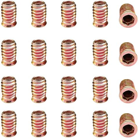 Aoktorkit 20 dadi filettati M8 x 15 dadi esagonali per mobili a testa piatta dadi filettati rivetti dadi a vite per mobili in legno