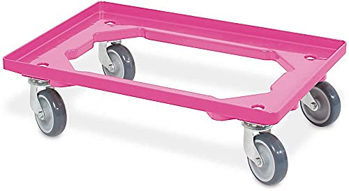 BRB Transportroller für Behälter 60x40 cm, offen, 4 Lenkrollen, 250 kg Tragkraft (pink)