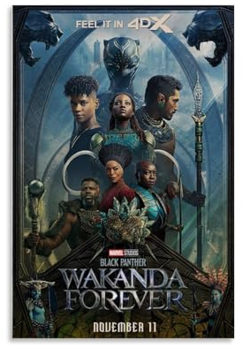 Poster Black Panther, Wakanda Forever-Film-Poster, Vintage-Poster, dekorative Malerei, Leinwand, Wandposter und Kunstdrucke, modernes Zuhause, Schlafzimmer, Dekoration, Poster, 20 x 30 cm,