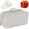 SamHab Kosmetiktasche Kosmetiktasche Mit Haarband groß Makeup Bag Make up Bag Kosmetiktasche Damen Cosmetic Bag Kosmetiktasche Reise kosmetiktaschen toilettentasche Damen travel Cosmetic Bag BEIGE