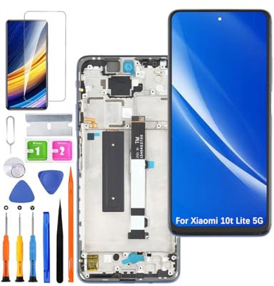 HLYGZX Pantalla de repuesto para pantalla LCD Xiaomi Mi 10t Lite 5G, M2007J17G, kit de piezas de reparación (negro con marco)
