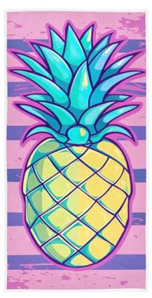 GAIREG Ananas und Streifen Handtuch, Badetücher für Badezimmer 38,1 x 76,2 cm, Handtücher Baumwolle