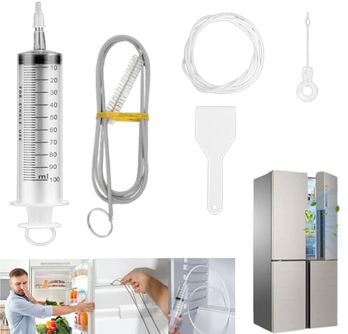 SOCLING Fridge Cleaner Kit,fridge Cleaning Kit,fridge Emptying Dredger and Cleaning Set,fridge Freezer Cleaning Syringe Kit,refrigerator Drain Hole Clog Remover Set Fridge Cleaning Tool Kit