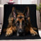 Tier Deutscher Schäferhund Kuscheldecke Weiche Flauschige Decke Schwarz Flanell Tagesdecke, Ganzjahresdecke, Leichte Reisedecke - Schwarz Fleecedecke als Sofadecke 180x200 cm
