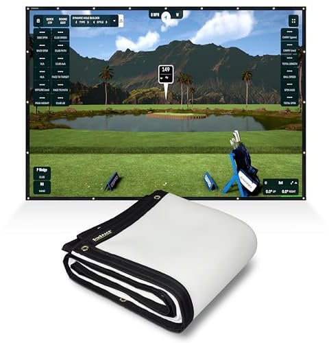 SimSpace Platinum Golf Impact Screen - Projector Screen for Golf Simulator for Home, 4 Layer Performance with Impact-Resistant Foam, Noise Reduction, Ultra 4K HD Clarity, 3 x 3 metres