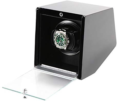 XFZJCHAP Spinner Winding Box Uhrenbeweger – Automatischer Uhrenbeweger, Dual-Power, mechanische Uhren, Shaker, rotierender Motorkasten mit Zugangskontrolle, Uhrenaufzugsgerät mit LED-Atmos