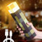 Lámpara de Pared con Antorcha 28cm, Lámpara de Noche Recargable USB LED | Luz Nocturna Infantil para | Soporte de Pared o Mano Iluminación de pared regalo para niños, Amarillo