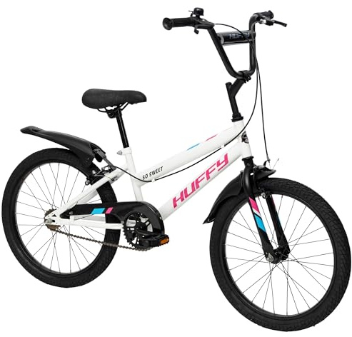 Huffy So Sweet Mädchenfahrrad Kinderfahrrad 12/16 / 20 Zoll, Fahrrad für Kinder 3–9 Jahre, Stahlrahmen, Handbremsen, Verstellbarer Sattel – Weiß, Ros, Blau