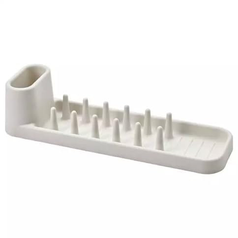 PricekingX Dish Drainer Rack with Drip Tray Small Kitchen Sink Organizer for Plates, Utensils & Cutlery - Compact & Durable Plate Drying Rack with Efficient Water Drainage System 11(H) x 39(W) x 48(L)