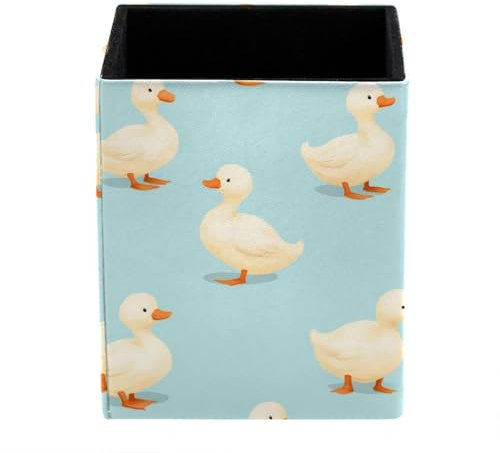 etoenbrc Porte-stylos, organiseurs de crayons pour bureau, pot à crayons bleu canard blanc, porte-pinceaux de maquillage, fournitures de bureau, papeterie et accessoires pour bureau, école, maison