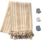 MUHMA Großes Strandtuch, 200 x 150 cm, Strandtuch, 100 % Baumwolle, Pareos, groß, sandfrei, Pooltuch, Fouta XXL mit Fransen, weich, leicht und schnell trocknend (Beige)