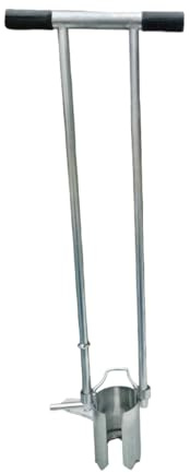 Labasuan Long Handled Bulb Planter Tool, Seedling Transplanter, Stainless Steel Manual Plant Transplanter, Flower Planting Garden Tool, for nursery flowers(9cm/3.5in)