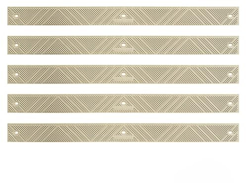 5pk 600mm Anti Slip Strips for Decking | 10+ Year Lifespan | Hard Wearing Polypropylene with Fixings | Outdoor Safety for Steps & Ramps (Beige)