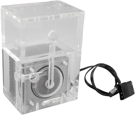 Asixxsix PC Pump Reservoir Combo, 150ml 650L/H 11.5ft Lift PUB EG6 FX Integrated Centrifugal Water Pump Tank with 4Pin Connector and Stand for PC CPU Liquid Cooling System