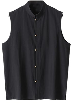 Gilet de kung-fu pour hommes, gilet chinois sans manches, veste, costume Tang, uniforme d'arts martiaux, respirant, tenue de mariage et de fête