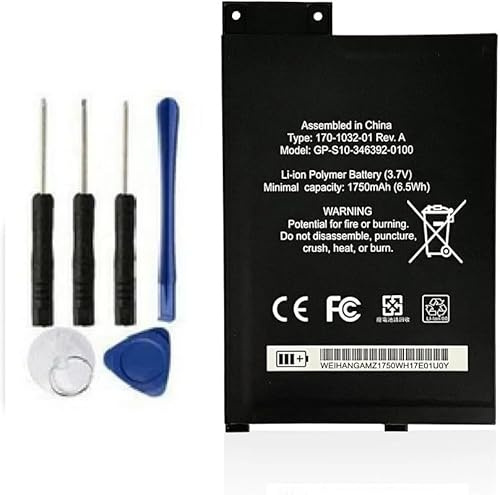 Uniamy S11GTSF01A Replacement Battery Compatible With S11GTSF01A 170-1032-00 170-1032-01 GP-S10-346392-0100 D00901 3.7V,1750mAh/6.5Wh