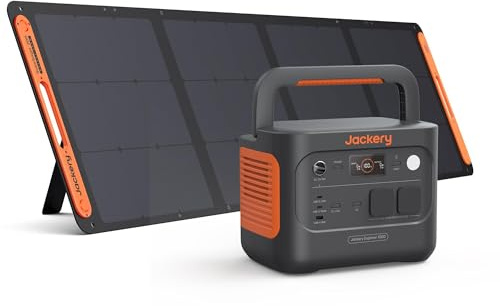 Jackery Powerstation E1000 v2 mit 200W Solarpanel & 5m Verlängerungskabel | 1070Wh LiFePO4-Solargenerator mit 1500W AC/100W USB-C und 1 Std. Schnellladung für Off-Grid, Wohnmobil & Notfall