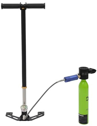 jiongcln Juego de botellas de buceo de 0,5 l con bomba, mini botella de oxígeno con 5 a 10 minutos portátil de viaje, tanque de aire de esnórquel recargable con bomba para rescate de emergencia