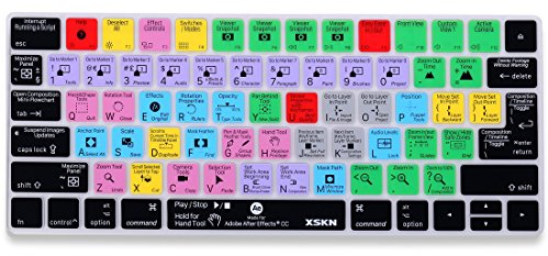 XSKN Adobe After Effects CC Shortcut Hotkeys Silikon-Schutzhülle für Apple Magic Keyboard US und EU Layout (MLA22LL/A) (MLA22B/A)