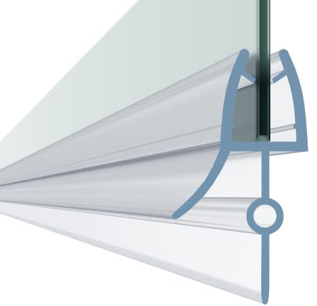 HNNHOME - Joint d'étanchéité en caoutchouc plastique transparent d’une longueur de 870 mm pour bas de porte de douche en verre arrondie/droite de 4 à 6 mm d'épaisseur avec écart de 16 à 22 mm.