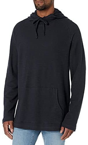 Amazon Essentials Men's Long-Sleeve Slub Thermal Pullover Hoodie (Previously Goodthreads), Black, XXL Tall