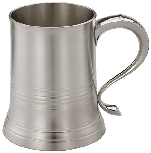 Royal Selangor 1 Pint Pewter Tankard with Glass Base, Brushed Finish in Wooden Presentation Box, Eton. 0092178G